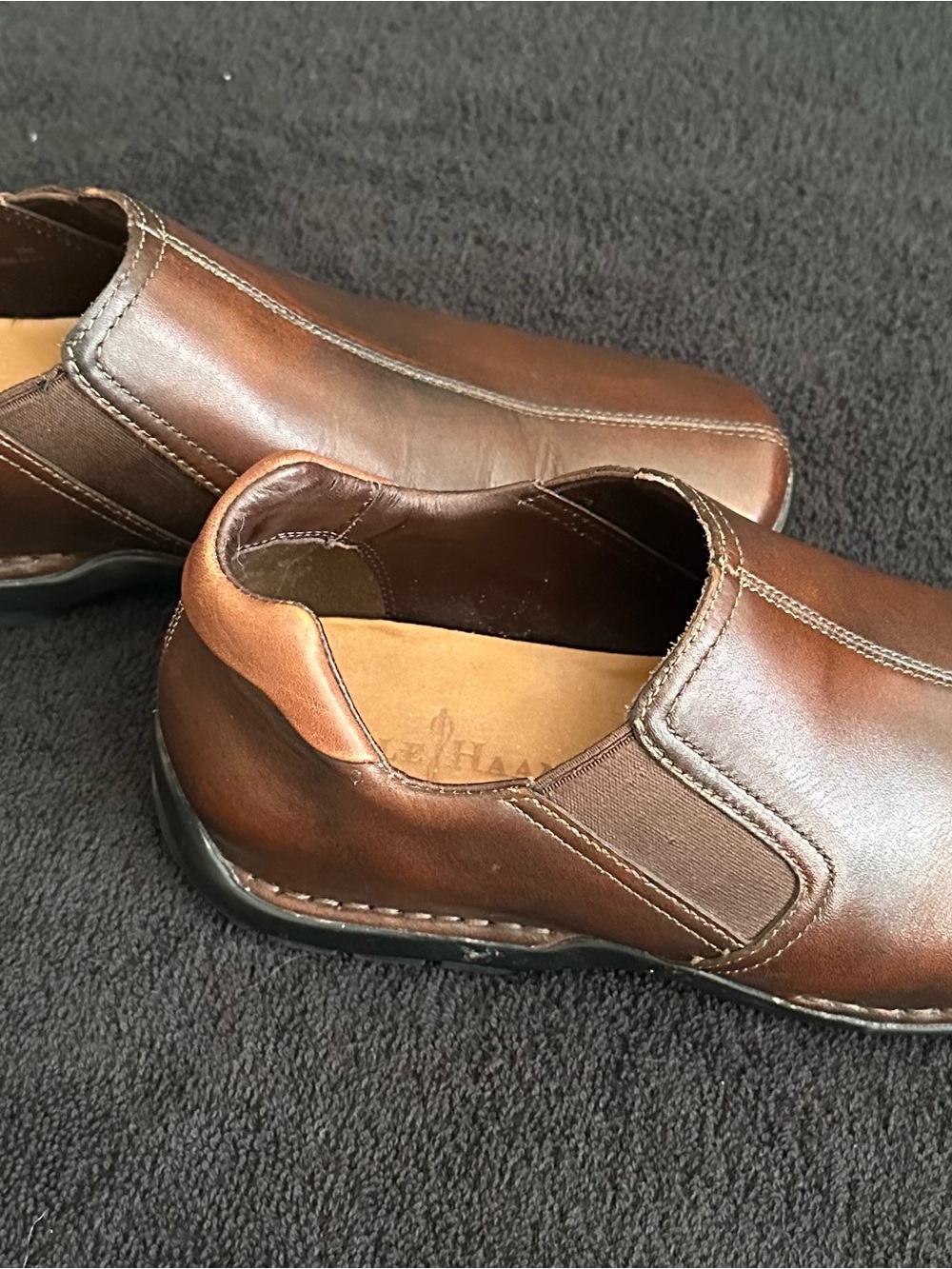 Cole Haan Brown Slip-On Driving Leather Loafers